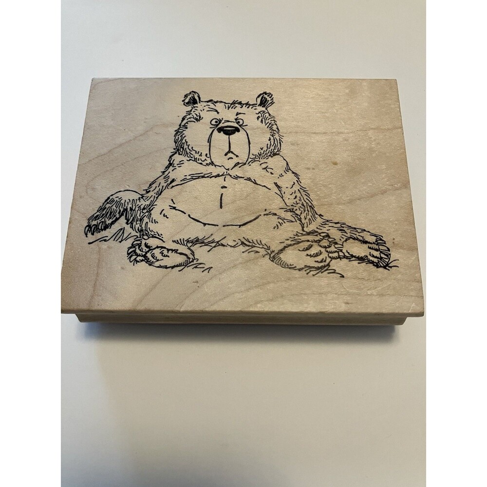 Grumpy Bear Large Wood Stamp Art Impressions P-1886 vintage 2000
